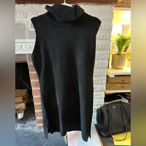 Monique Black Sleeveless Mini Sweater Dress